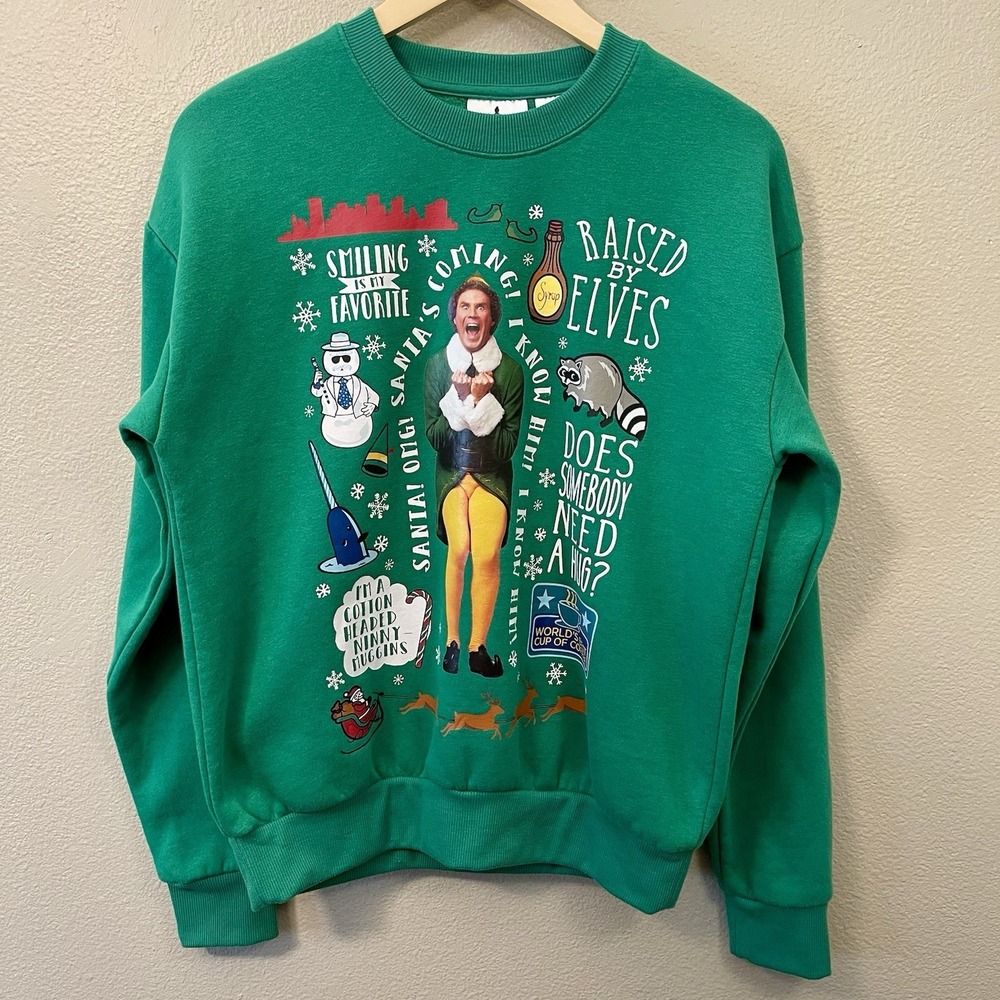 Elf Movie Sweatshirt Crewneck Ugly Christmas Sweater Holidays Soft Sz S‎ EUC